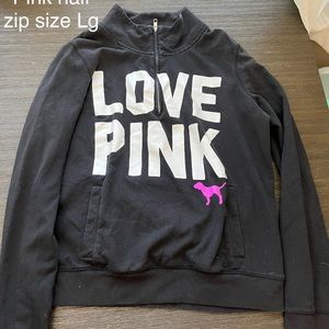 Pink half zip sweatshirt